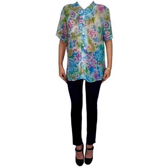 Alfred Dunner Women's Floral Button Down Vintage - Picture 2 of 4